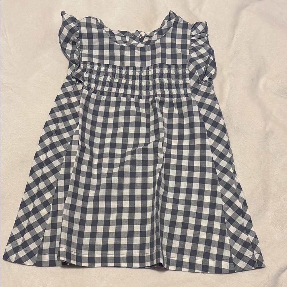 Gray Ruffled Smocked Sundress Sleeveless
